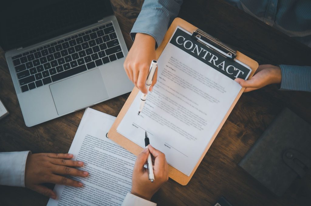 Which elements are essential in a contract agreement?